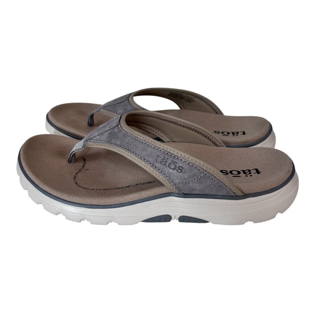 Taos Footwear Women's Gray and Tan Sandals